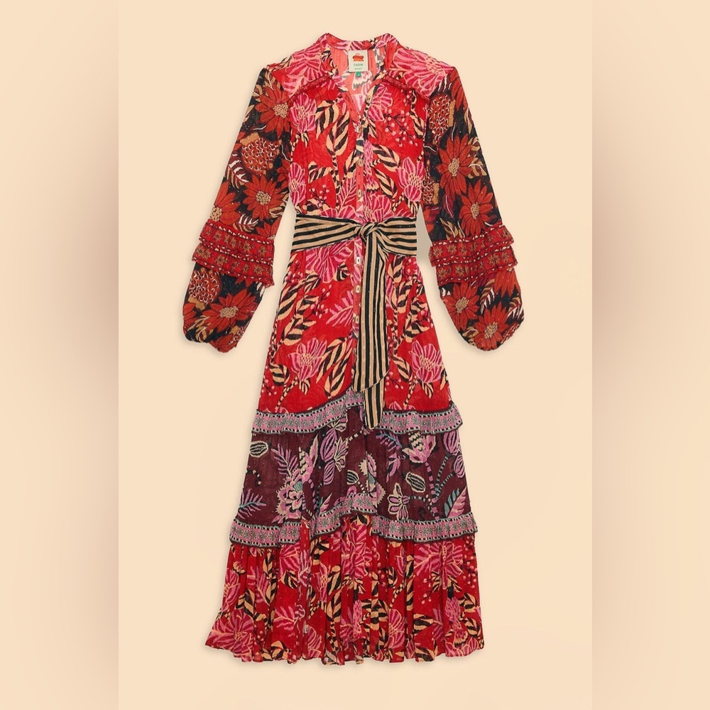 Farm Rio: Mixed Floral Prints Long Sleeve
Maxi Dress / Mty - Picture 9 of 13